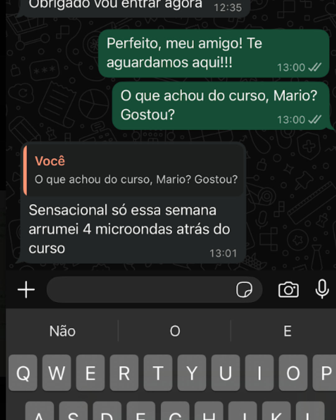 Depoimento de aluno 8